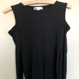 Cut shoulder long sleeve bodysuit